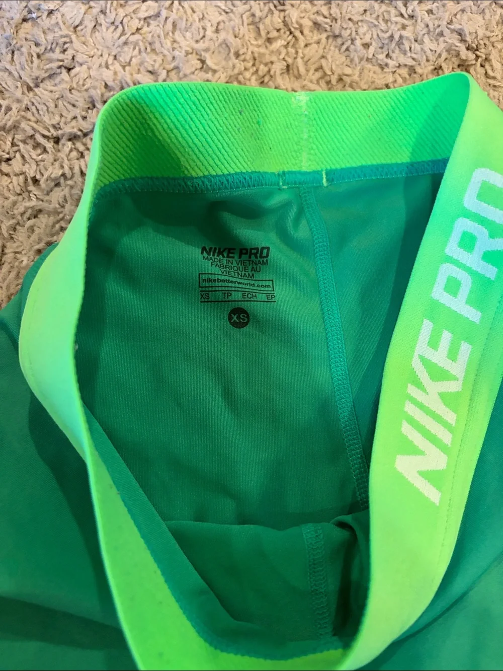 Nike Women's Green Athletic Compression Shorts
